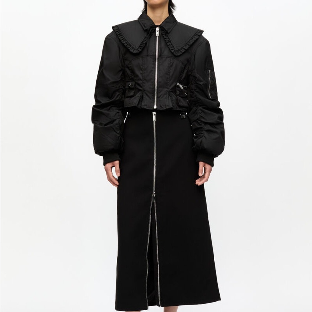 Ganni Black Ruffled Jacket